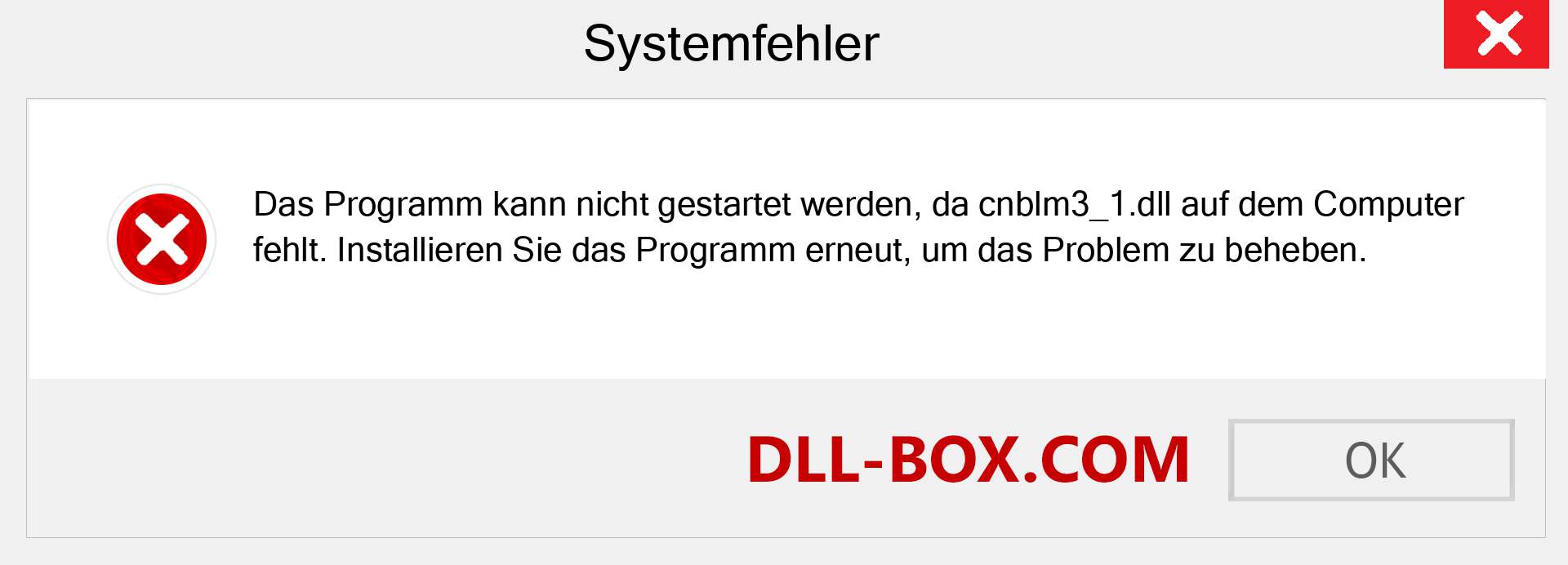 cnblm3_1.dll-Datei fehlt?. Download für Windows 7, 8, 10 - Fix cnblm3_1 dll Missing Error unter Windows, Fotos, Bildern