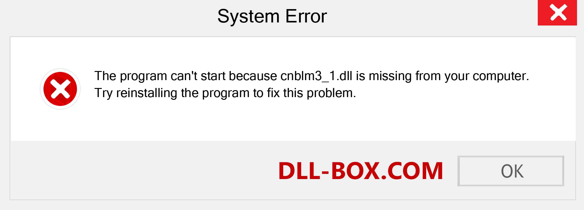  cnblm3_1.dll file is missing?. Download for Windows 7, 8, 10 - Fix  cnblm3_1 dll Missing Error on Windows, photos, images