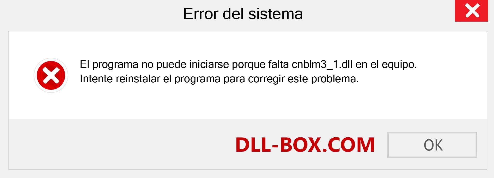 ¿Falta el archivo cnblm3_1.dll ?. Descargar para Windows 7, 8, 10 - Corregir cnblm3_1 dll Missing Error en Windows, fotos, imágenes