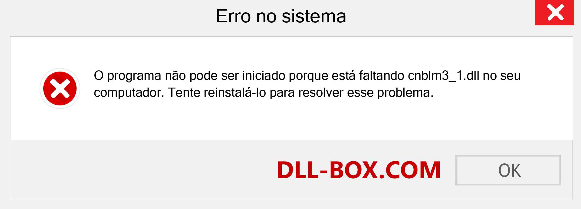 Arquivo cnblm3_1.dll ausente ?. Download para Windows 7, 8, 10 - Correção de erro ausente cnblm3_1 dll no Windows, fotos, imagens